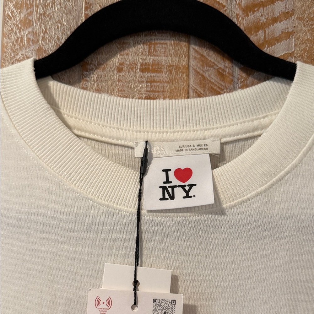NWT Zara White 'I Love NY' Short Sleeve Tee - Picture 7 of 10